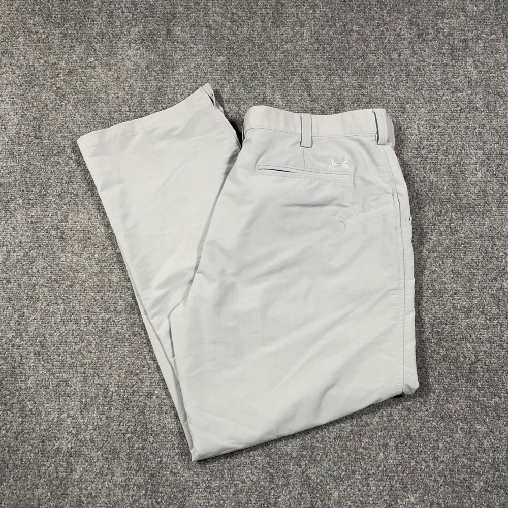 Under Armour Match Play Golf Pants Mens 38/30 HeatGear Straight Leg Gray Perform
